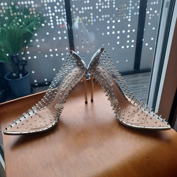 Steve Madden Heels Studs Clear 8 - Picture 9 of 9